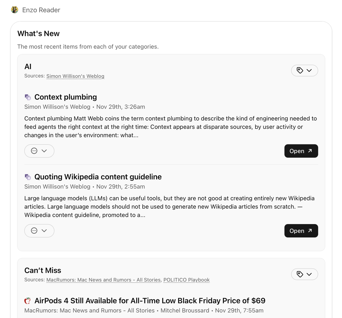 Enzo Reader for ChatGPT